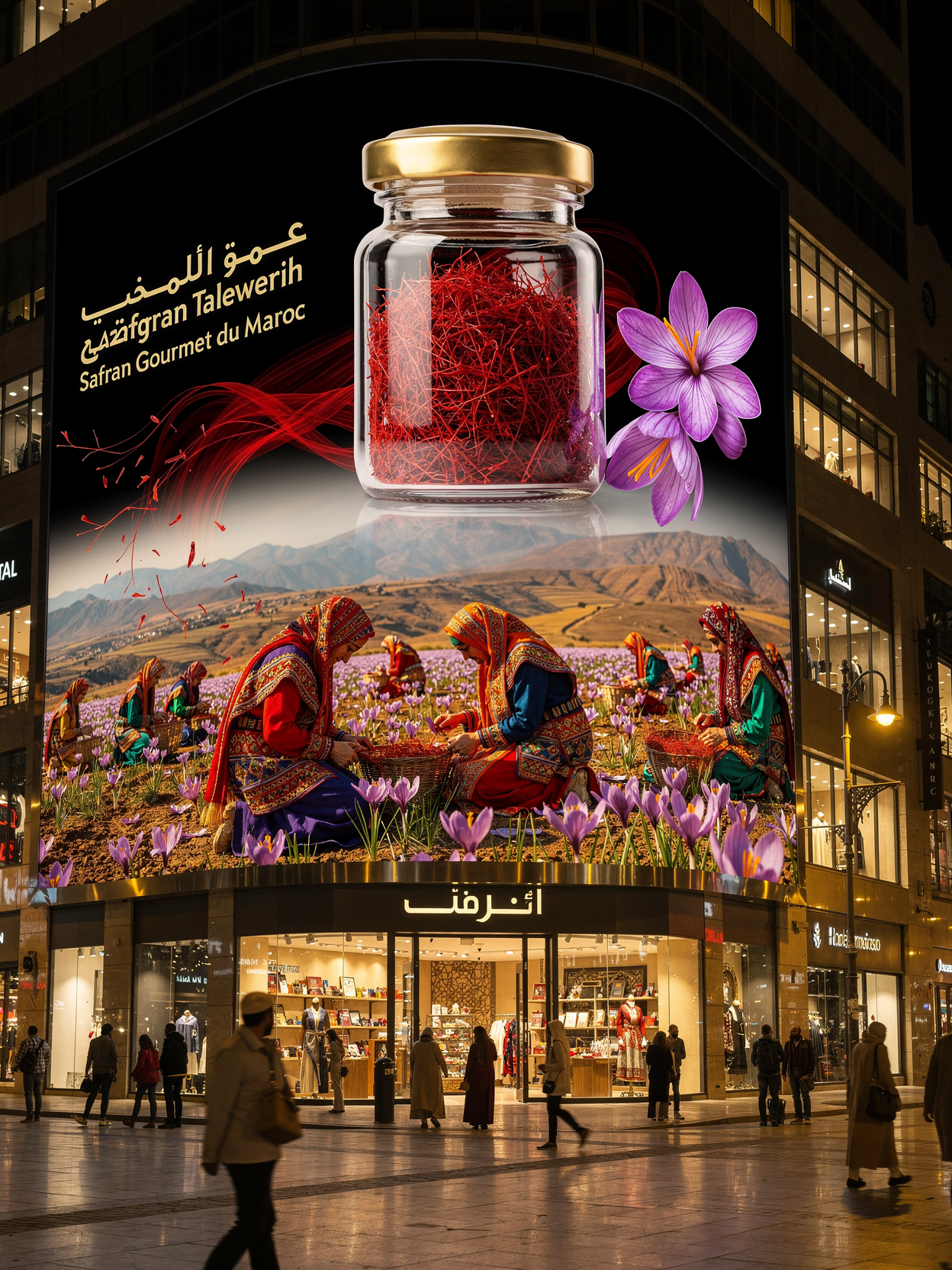 Contraste visuel entre la profondeur du mapping 3D et l'éclat des couleurs d'un mur LED