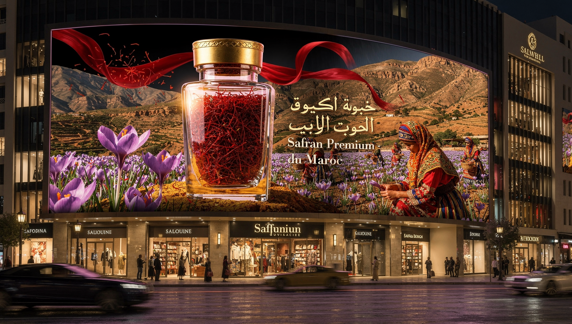 Effet de profondeur infini combinant des dalles LED transparentes et du vidéo-mapping