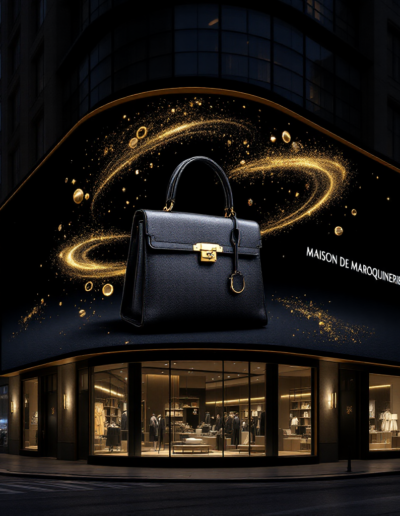 Installation audiovisuelle premium mêlant dalles LED transparentes et mapping pour un effet holographique