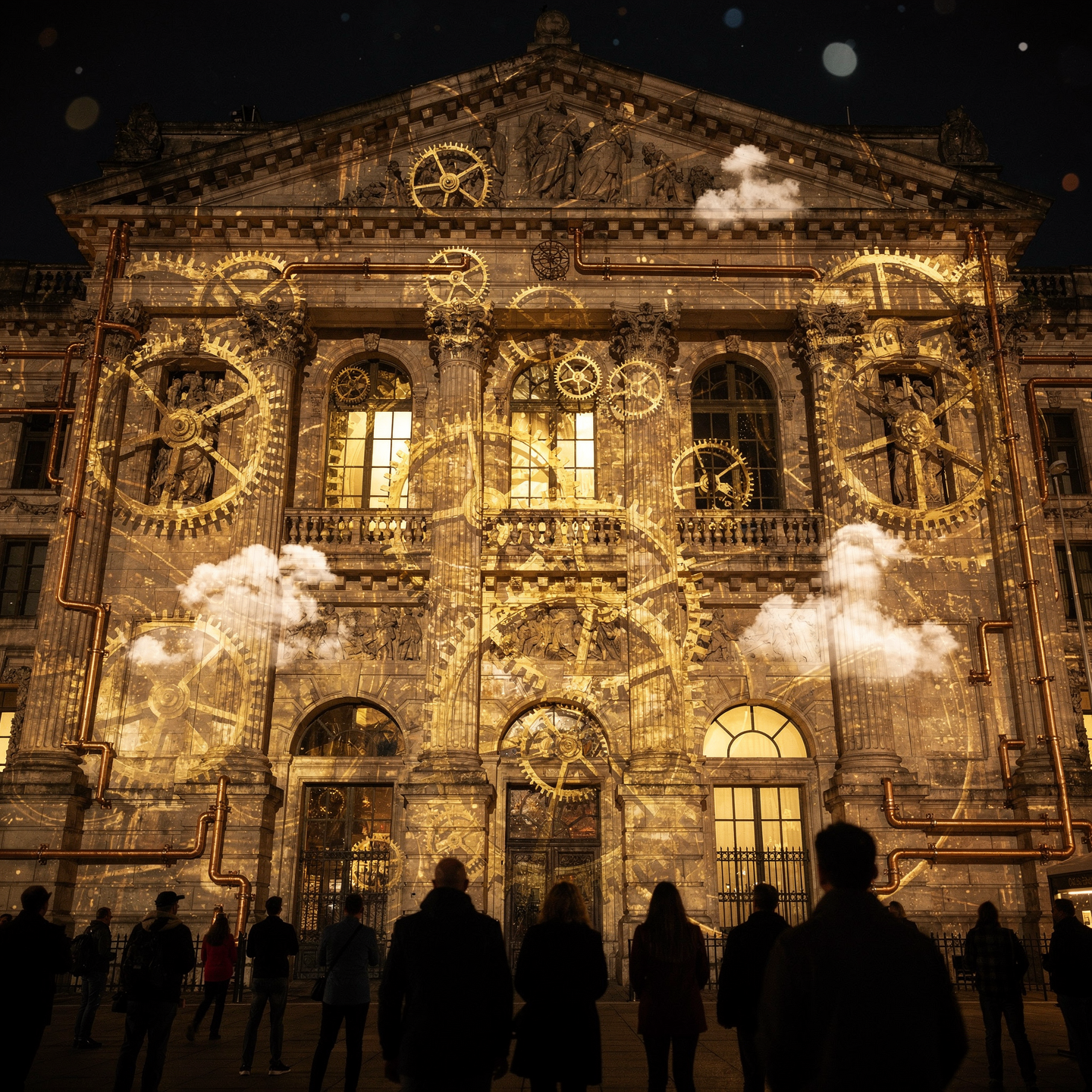 Interaction des participants avec un mur digital interactif lors d'une soirée événementielle