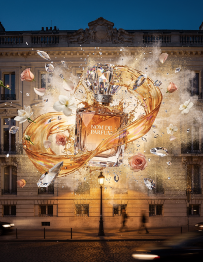 Mapping video publicitaire sur la facade dun batiment pour une campagne de street marketing