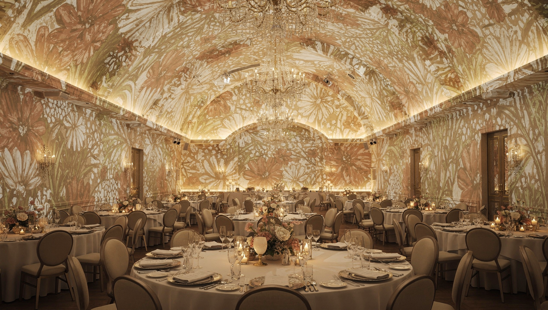 Spectacle visuel projeté sur les murs retraçant l'histoire du couple en photos et vidéos